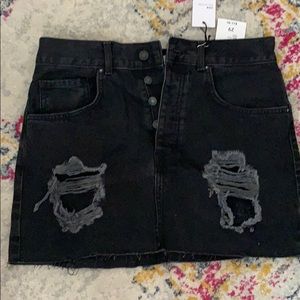 forever21 black denim skirt